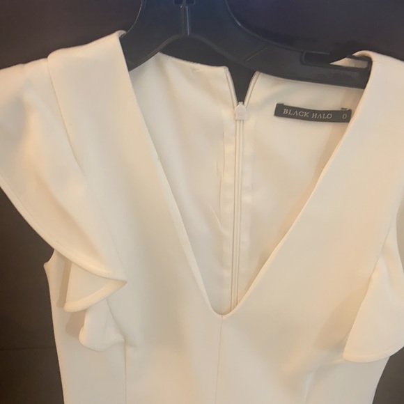 Gorgeous black halo white jumpsuit. Won once - Picture 4 of 6